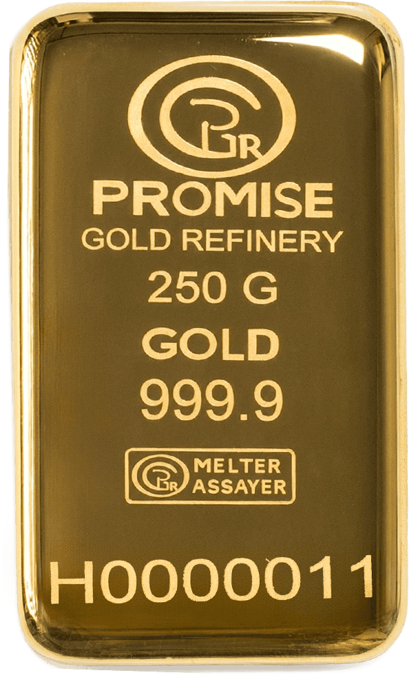 250 gm 999.9 Gold Bar